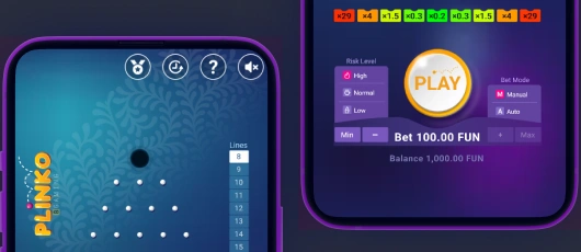 Plinko gioco su schermo mobile